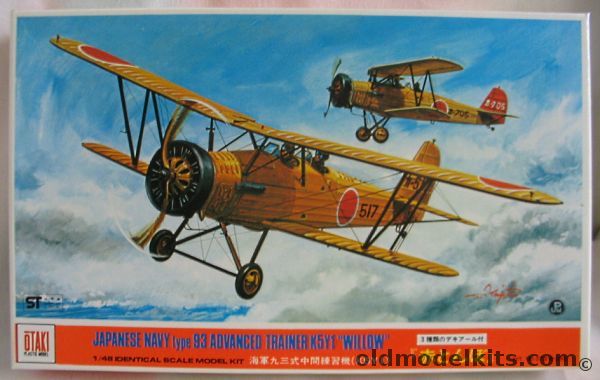 Otaki 1/48 Japanese Navy Type 93 Advanced Trainer K5Y1 'Willow' - Markings for Two Orange and One Silver Aircraft, OT2-8-250 plastic model kit